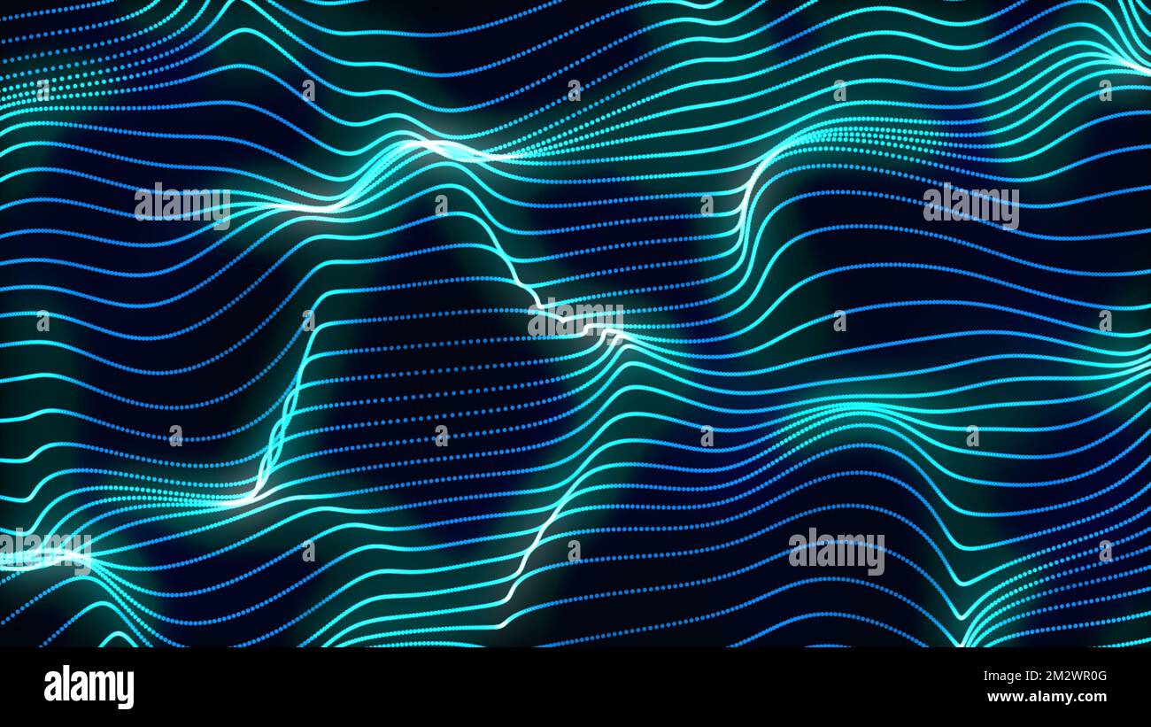 Himmelblau trapcode Wellenhintergrund. Kreative digitale Wellenstruktur Stockfoto