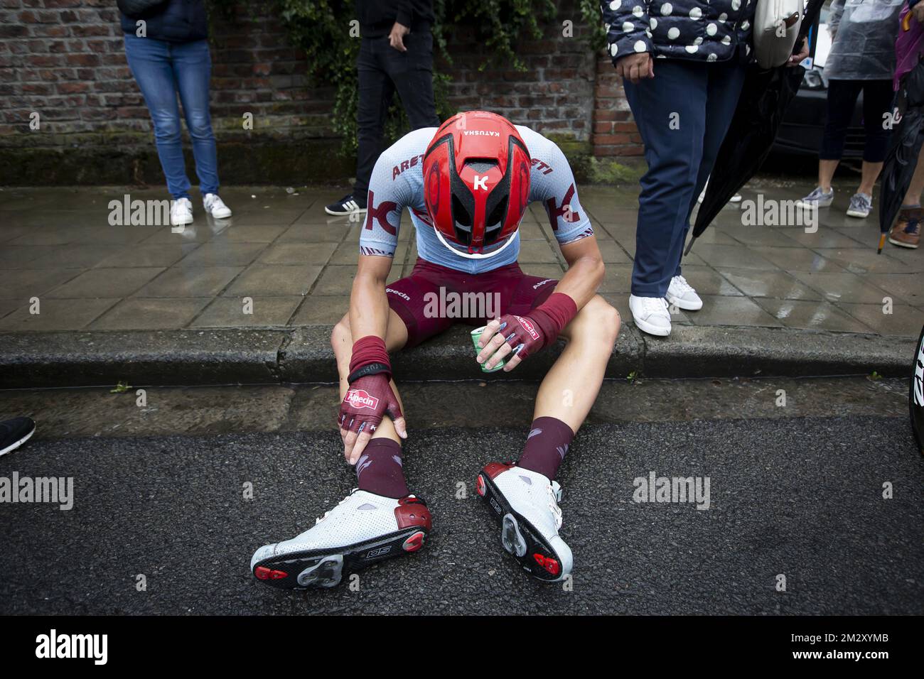 Belgische Jente Biermans von Katusha-Alpecin, die nach der zweiten Etappe des Radrennens Tour de Wallonie, 170,4 km von Waremme bis Beyne-Heusay, am Sonntag, den 28. Juli 2019, fotografiert wurden. BELGA FOTO KRISTOF VAN ACCOM Stockfoto