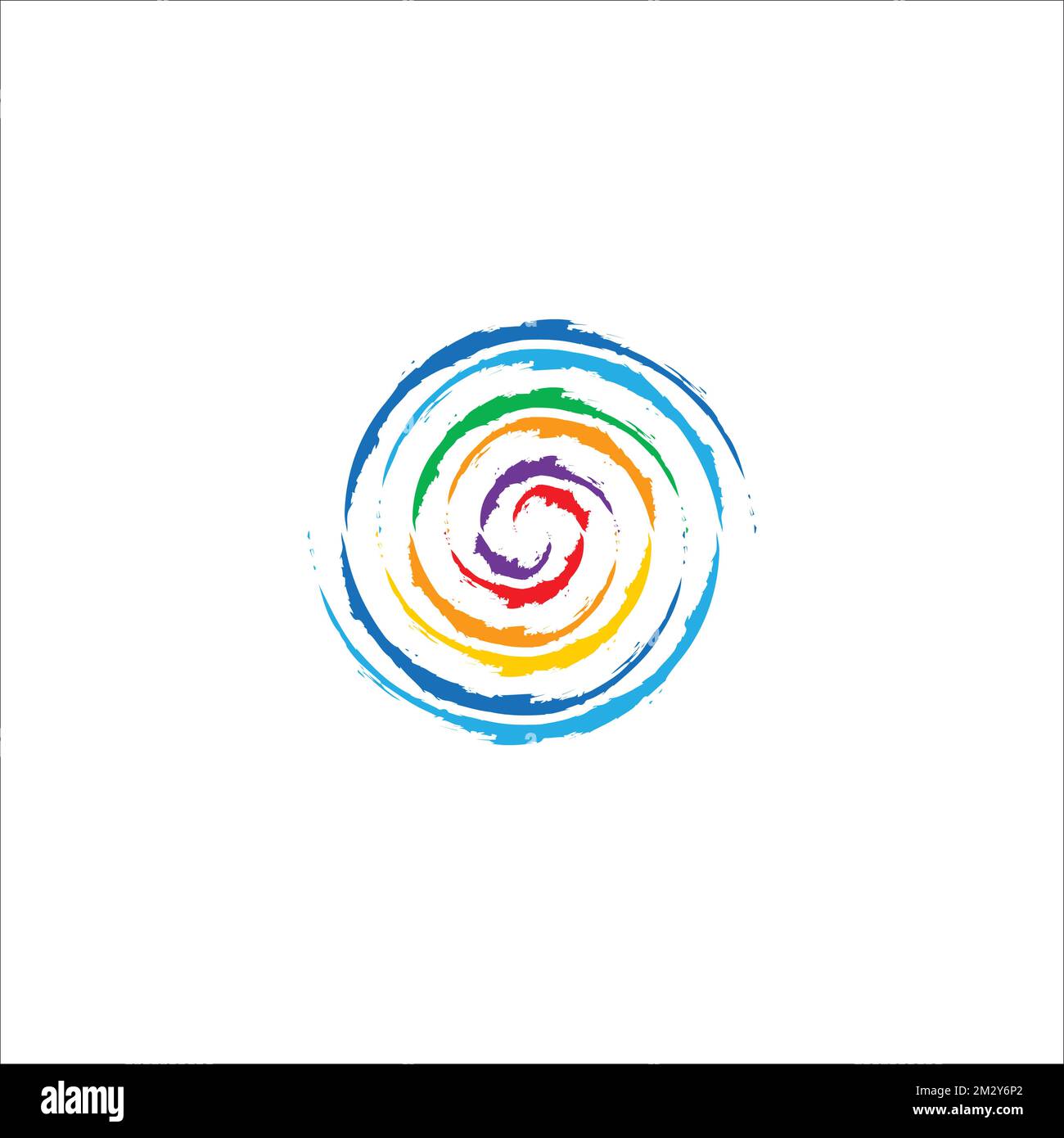 Logo für Meditation und Yoga mit sieben Farben Aura-Energie. 12/14/2022, Lombok, West Nusa Tenggara, Indonesien. Stock Vektor