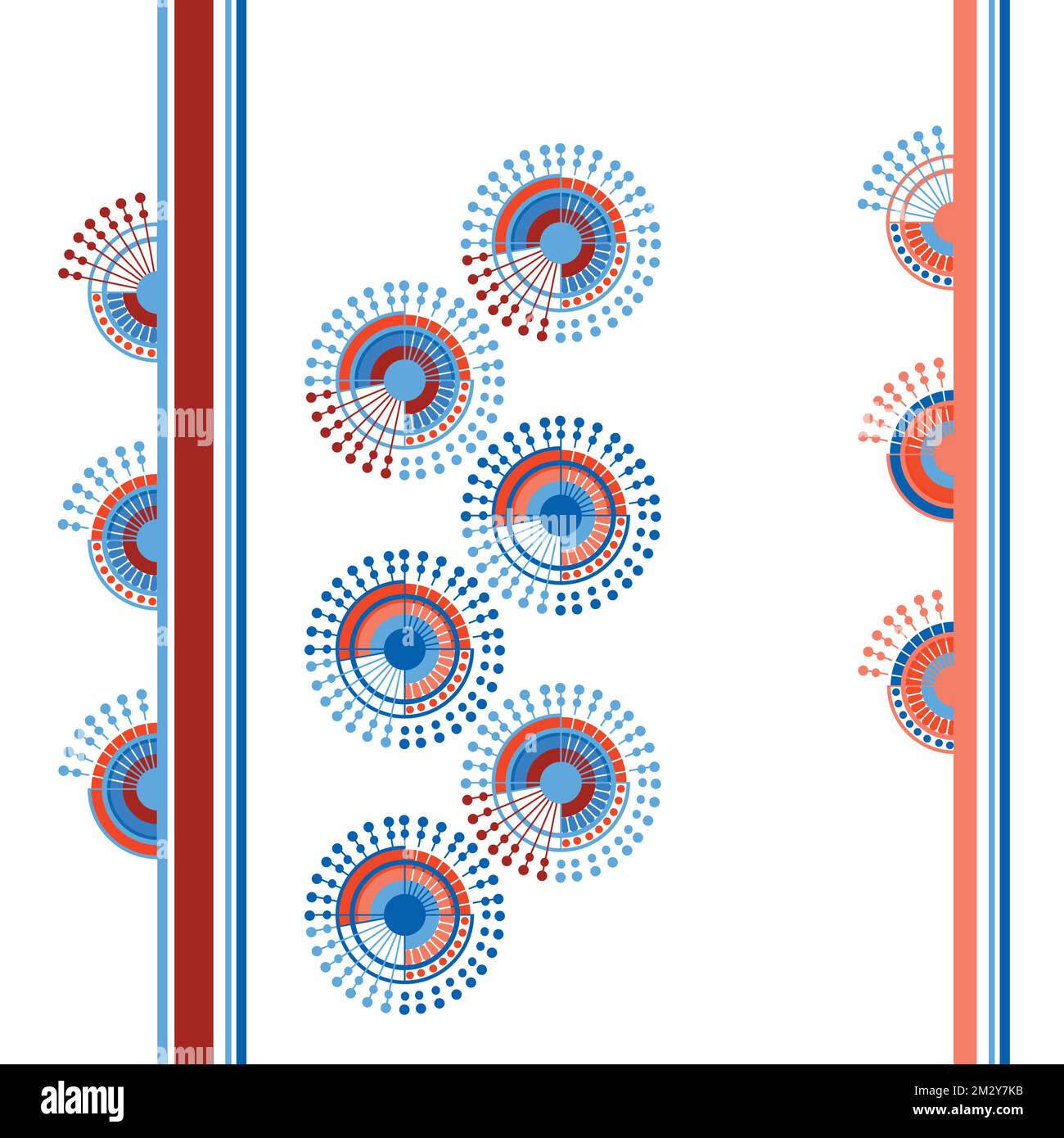 Modernes, nahtloses geometrisches Muster. Digital gezeichnete Darstellung. Kann als Textildesign für andere Stoffe, Tapeten, Karten, Einladungen oder Dekorationen verwendet werden Stock Vektor