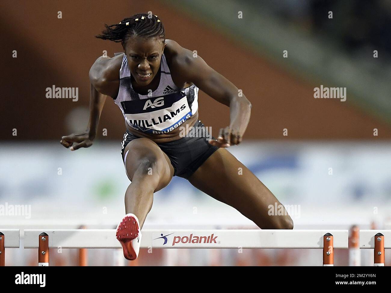 Jamaica Danielle Williams zeigte in Aktion beim Frauen-Hürdenrennen 100m die 2019. Ausgabe des AG Insurance Memorial Van Damme IAAF Diamond League Athletics Meeting am Freitag, den 06. September 2019 in Brüssel. BELGA FOTO JASPER JACOBS Stockfoto