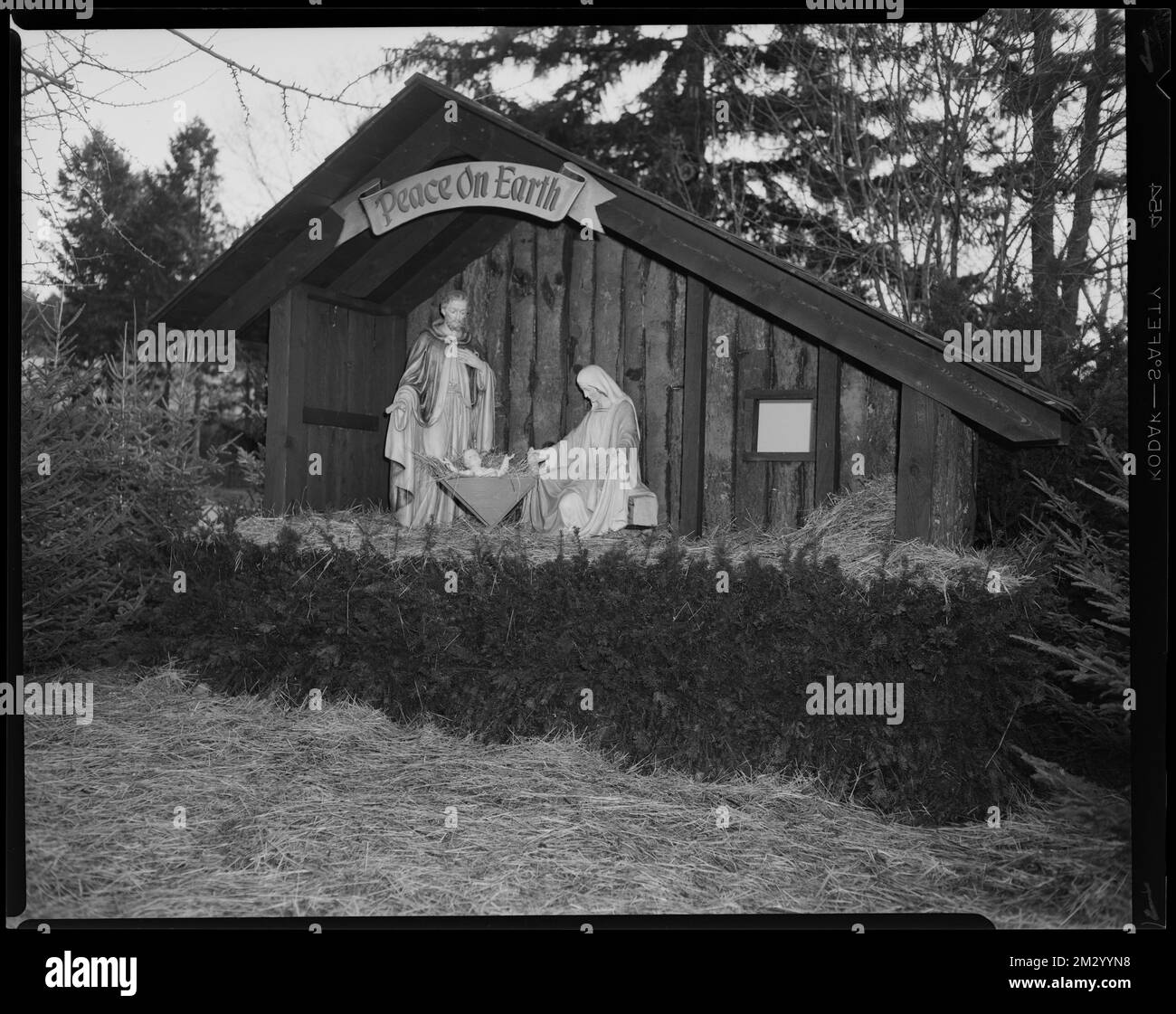 Forest Hills und Mt. Hope Friedhof. Peace on Earth, Krippen, Krippen, Krippen, Forest Hills Cemetery Boston, Mass. Leon Abdalian Kollektion Stockfoto