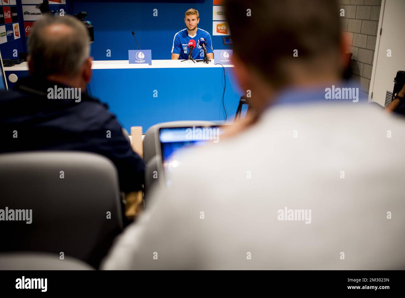 Igor Plastun von Gent wurde auf einer Pressekonferenz des belgischen Fußballvereins KAA Gent vor dem Spieltag 7 der Jupiler Pro League am Freitag, den 13. September 2019 in Gent gezeigt. BELGA FOTO JASPER JACOBS Stockfoto