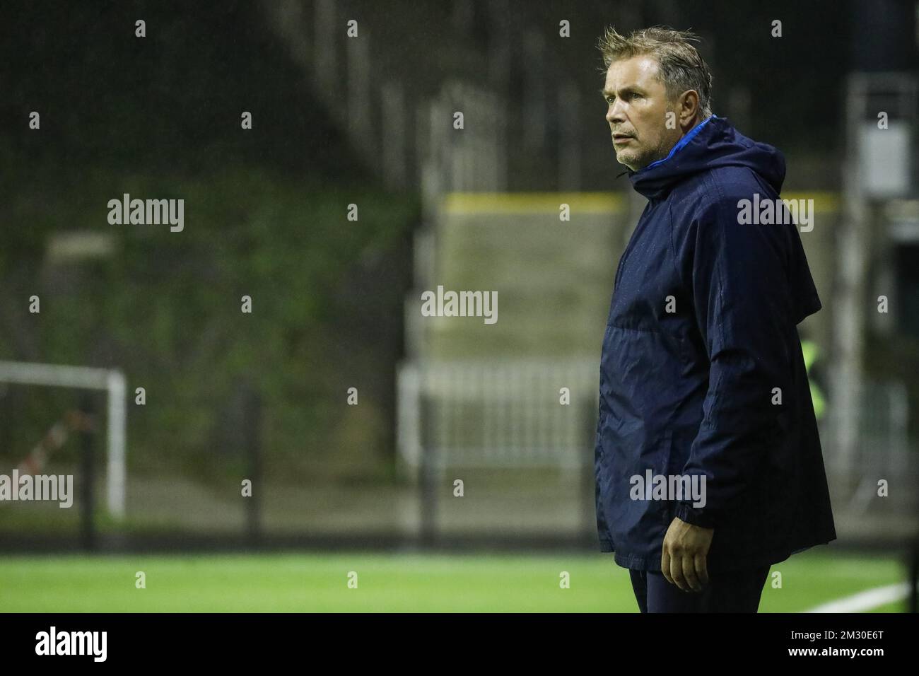 Der Cheftrainer von Verlaine, Marc Segatto, wurde während eines Fußballspiels zwischen Royal Union Saint-Gilloise (1B) und RCS Verlaine (2am) am Mittwoch, den 25. September 2019, in Brüssel im 1./16.. Finale des belgischen Pokals „Croky Cup“ fotografiert. BELGA FOTO THIERRY ROGE Stockfoto