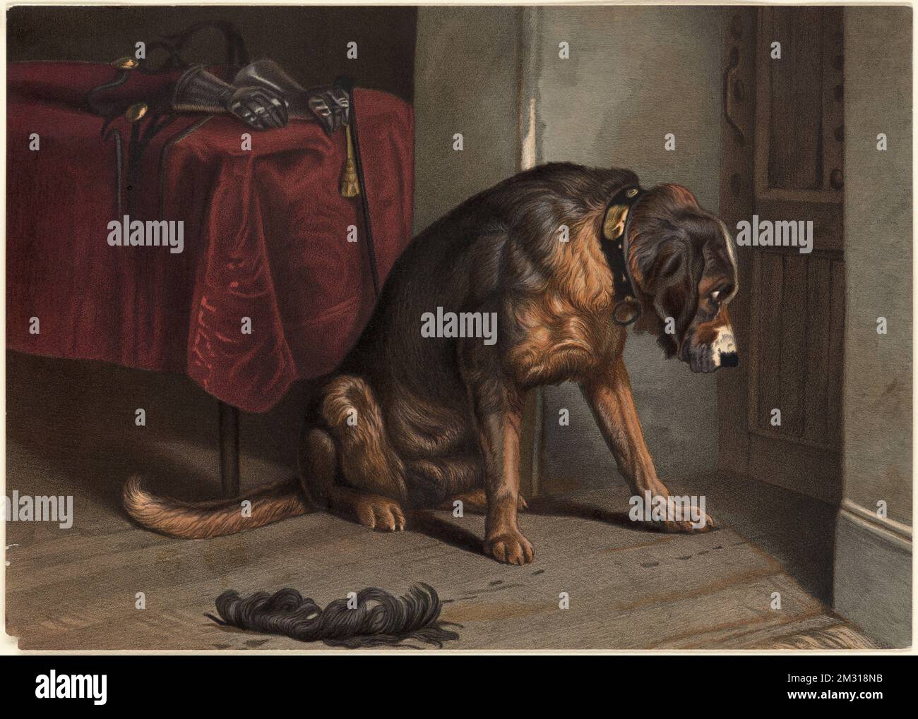 Ein Freund in Spannung, Dogs. Louis Prang & Company Kollektion Stockfoto