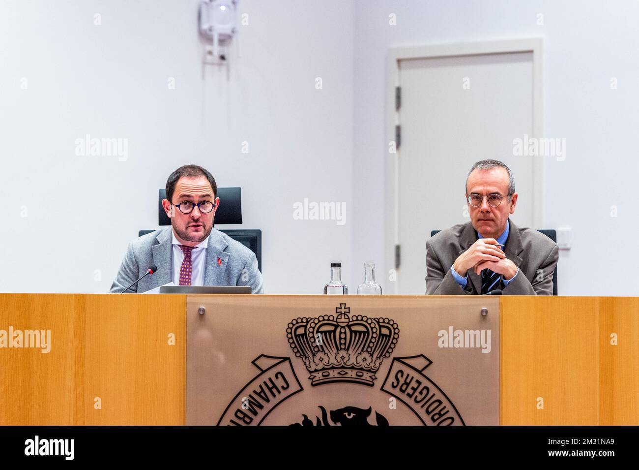Vincent Van Quickenborne von Open VLD, das am Mittwoch, den 27. November 2019, bei einer Anhörung der klimakommission im bundesparlament in Brüssel aufgenommen wurde. BELGA FOTO JULIA M. KOSTENLOS Stockfoto