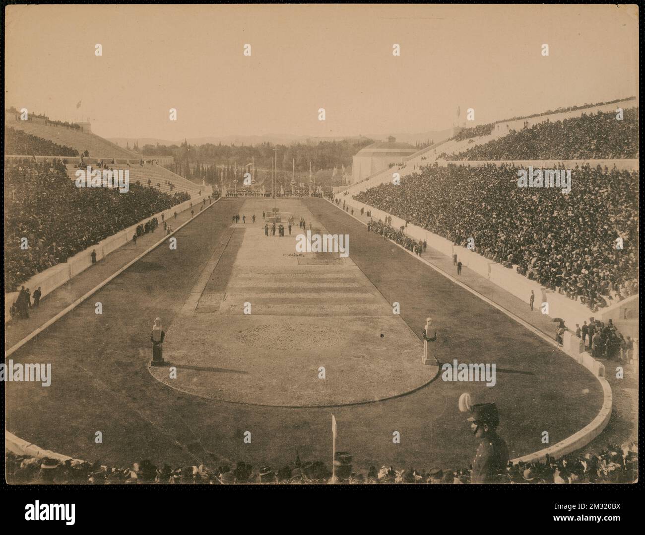 Spiele der 1. Olympiade, Panathinaiko-Stadion, Athen, Griechenland, Stadien, Sport, Panathēnaiko Stadio Athen, Griechenland, Olympische Spiele 1. : 1896 : Athen, Griechenland. Nicholas Catsimpoolas Kollektion Stockfoto