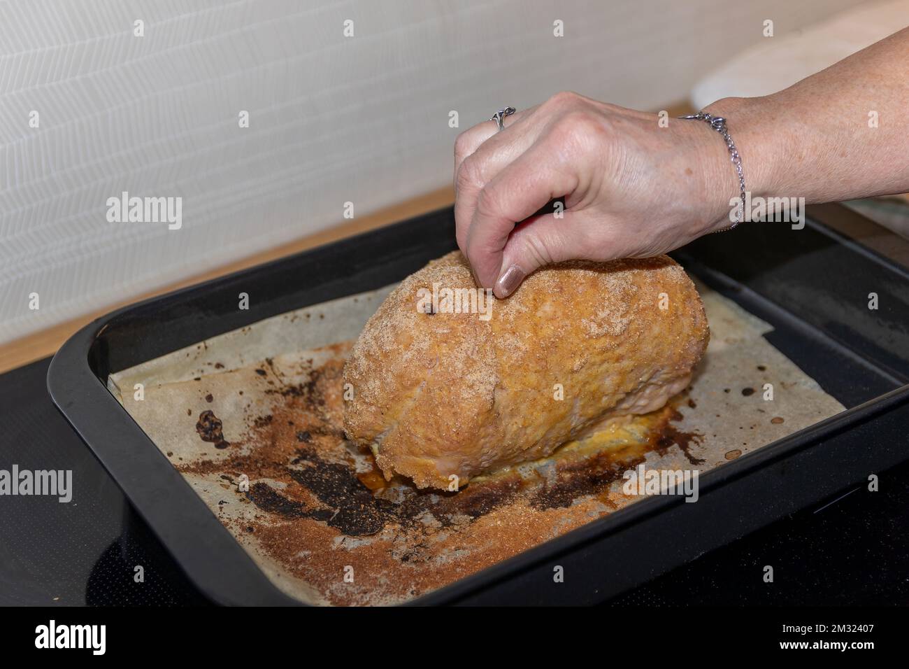 Weihnachtsschinken ist eine Tradition in den nordischen Ländern Stockfoto