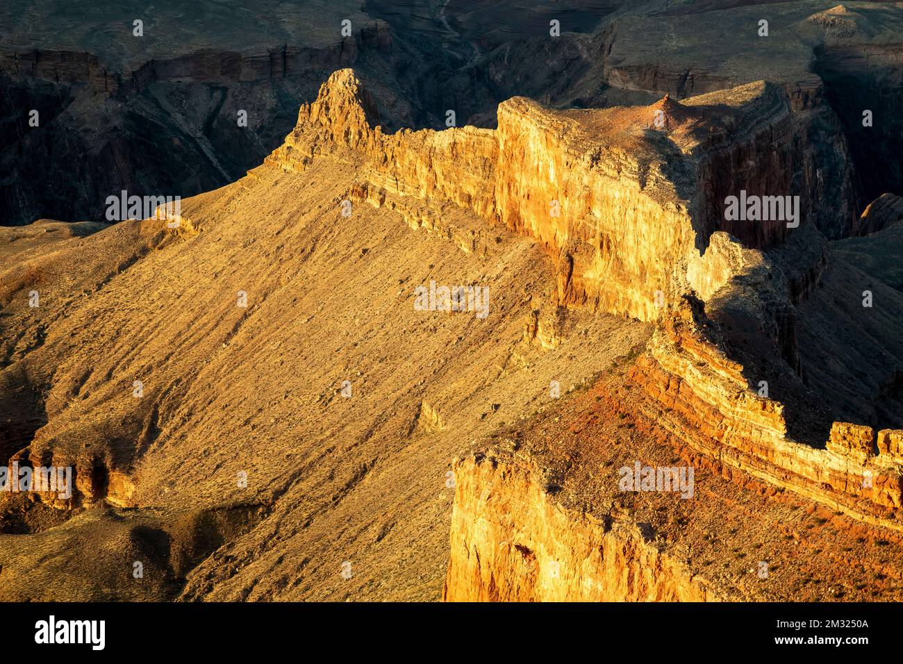 Rocky ridge from Mohave Point off Hermit Road, Grand Canyon National Park, Arizona USA Stockfoto