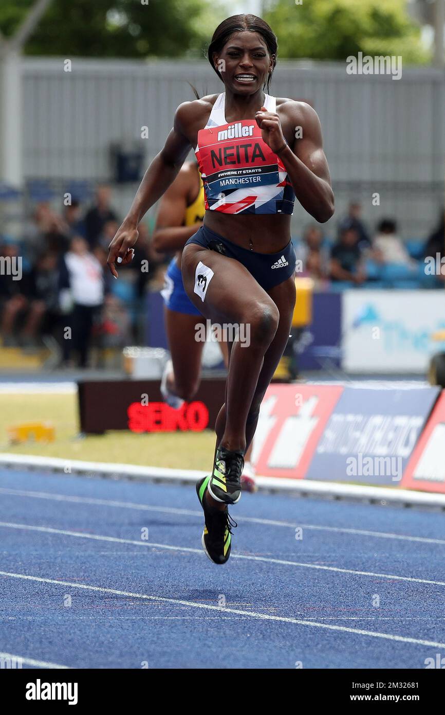 Daryll Neita bei den Müller UK Athletics Championships in der Manchester Regional Arena Stockfoto