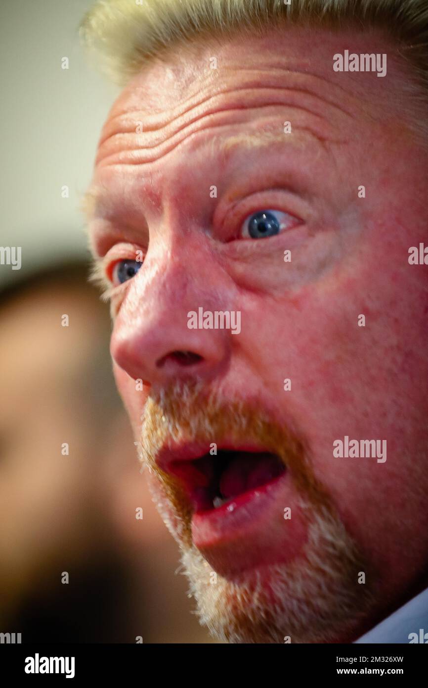 Ehemaliger Tennisspieler Boris Becker aus Deutschland, Weltmeisterschaft 1, während einer Eurosport-Interview-Mediensitzung bei den „Australian Open“ Tennis Grand Slam, 23January 2020 im Melbourne Park, Australien. Dieser erste Grand Slam der Saison findet vom 20. Januar bis zum 2. Februar 2020 statt. BELGA FOTO PATRICK HAMILTON Stockfoto