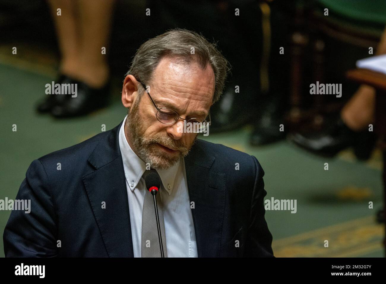 Peter De Roover von N-VA, abgebildet auf einer Plenarsitzung der Kammer im Bundesparlament in Brüssel am Donnerstag, den 05. März 2020. BELGA FOTO CHARLOTTE GEKIERE Stockfoto