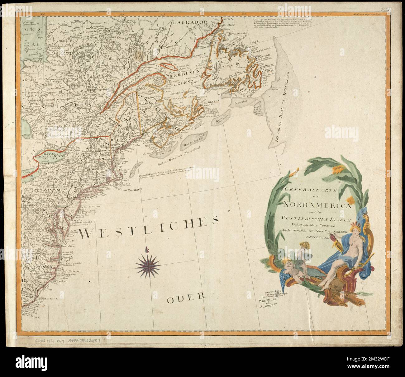 Generalkarte von Nord America samt den Westindischen inseln , Nordamerika, Karten, frühe Arbeiten zu 1800 Norman B. Leventhal Map Center Collection Stockfoto