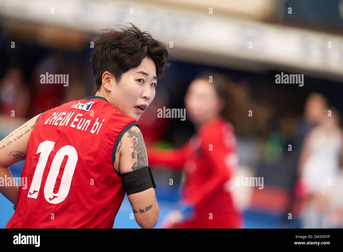 Valencia, Spanien. 14.. Dezember 2022. Eunbi Cheon of Korea #10 in Aktion während des FIH Hockey Women's Nations Cup Spanien 2022 auf dem Poliesportiu Municipal Verge del Carme.(Endergebnisse; Irland 2:2 Korea ) (Foto: Vicente Vidal Fernandez/SOPA Images/Sipa USA) SIPA USA/Alamy Live News Stockfoto