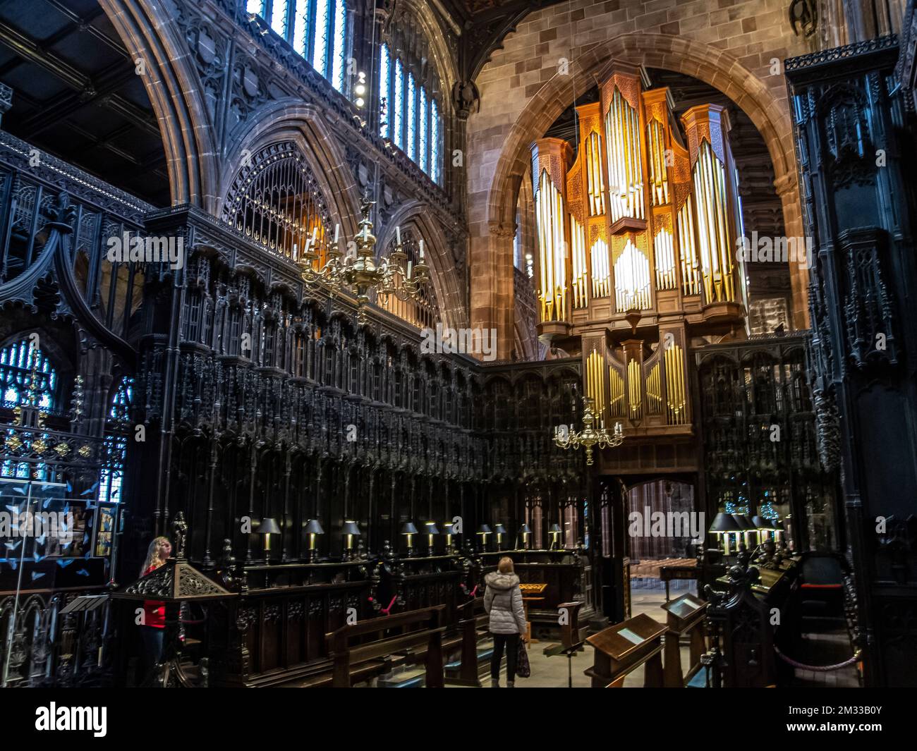 Foto von der Innenseite der Kathedrale von Manchester. Stockfoto