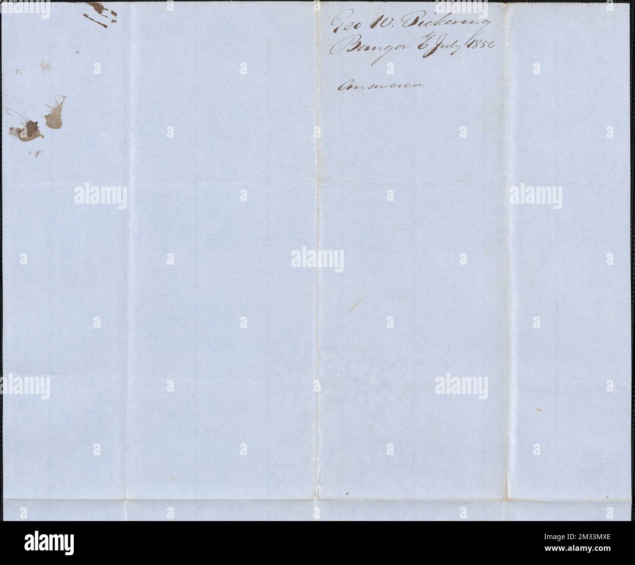 George W. Pickering an George Coffin, 6. Juli 1850 , Public Land Sales, USA, Massachusetts, Politik und Regierung, 1775-1865, Maine, Politik und Regierung, 1775-1865, Vereinigte Staaten, Geschichte, Revolution, 1775-1783, Ansprüche, Kanada, Grenzen, Vereinigte Staaten Stockfoto
