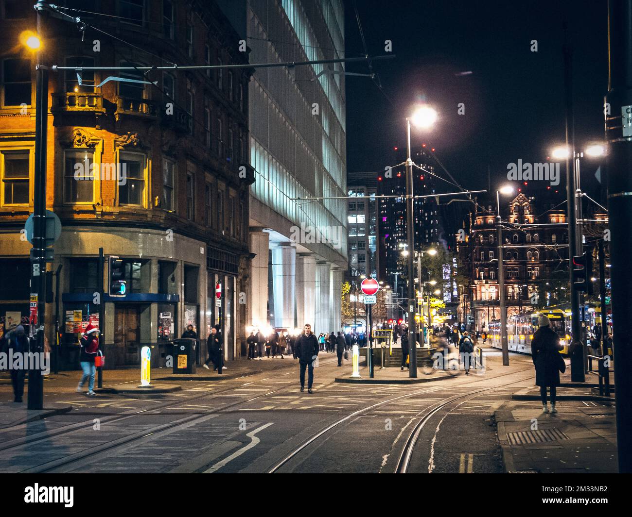 Straßen und Gebäude der Stadt Manchester. Stockfoto