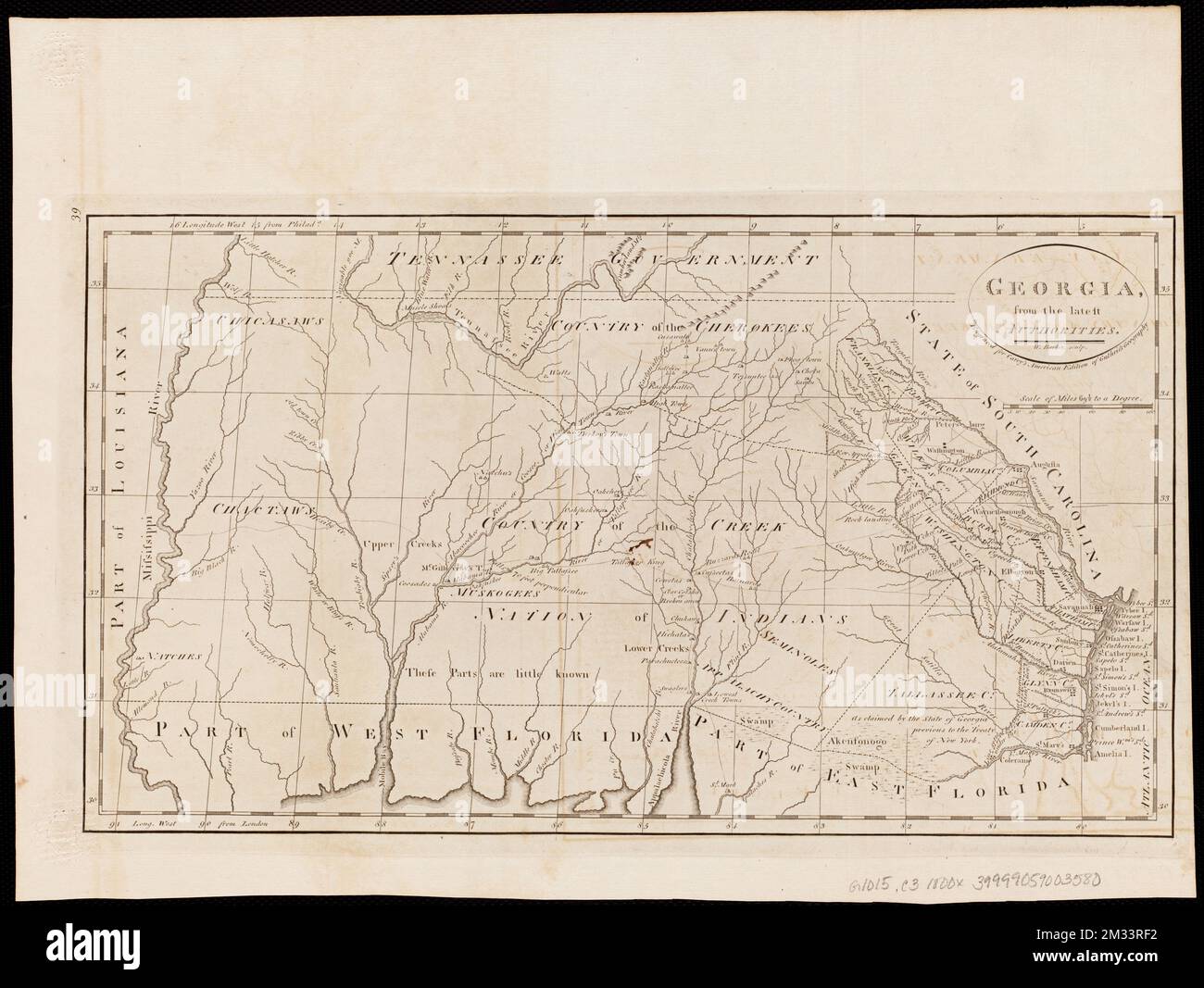 Georgia, von den neuesten Behörden, Georgia, Maps Norman B. Leventhal Map Center Collection Stockfoto