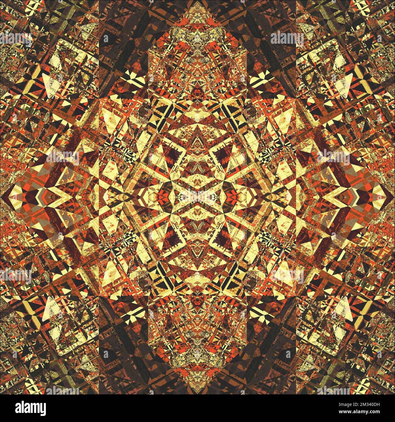 Abstraktes African Shield - Komplexe Fractal Art Stockfoto