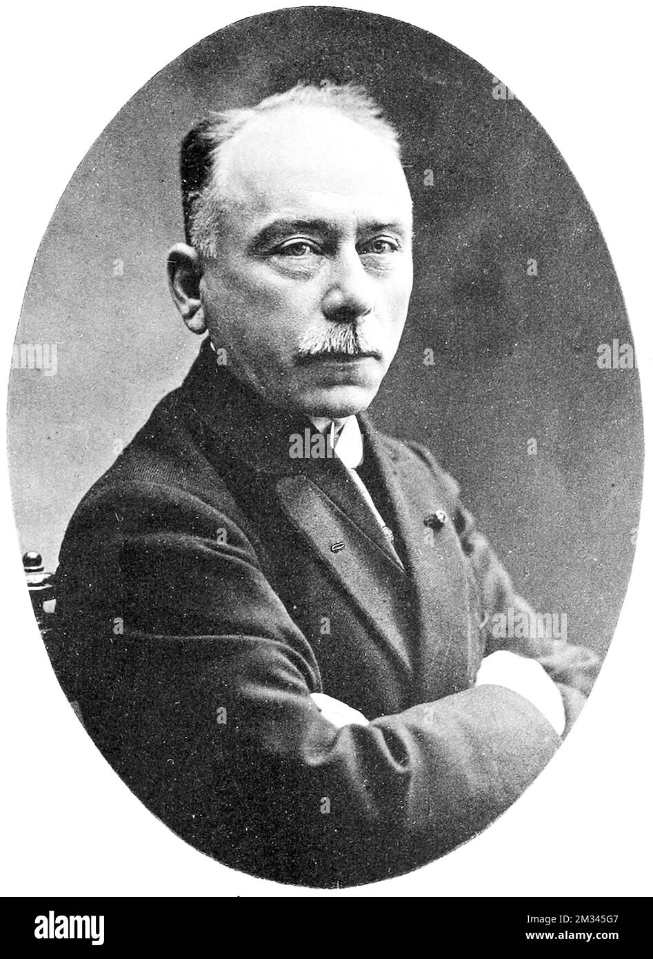 Porträt von Jules Bordet. Jules Jean Baptiste Vincent Bordet (1870-1961) war belgischer Immunologe und Mikrobiologe. Die bakterielle Gattung Bordetella ist nach ihm benannt. Der Nobelpreis für Physiologie oder Medizin wurde ihm 1919 für seine Entdeckungen in Bezug auf Immunität verliehen. Stockfoto