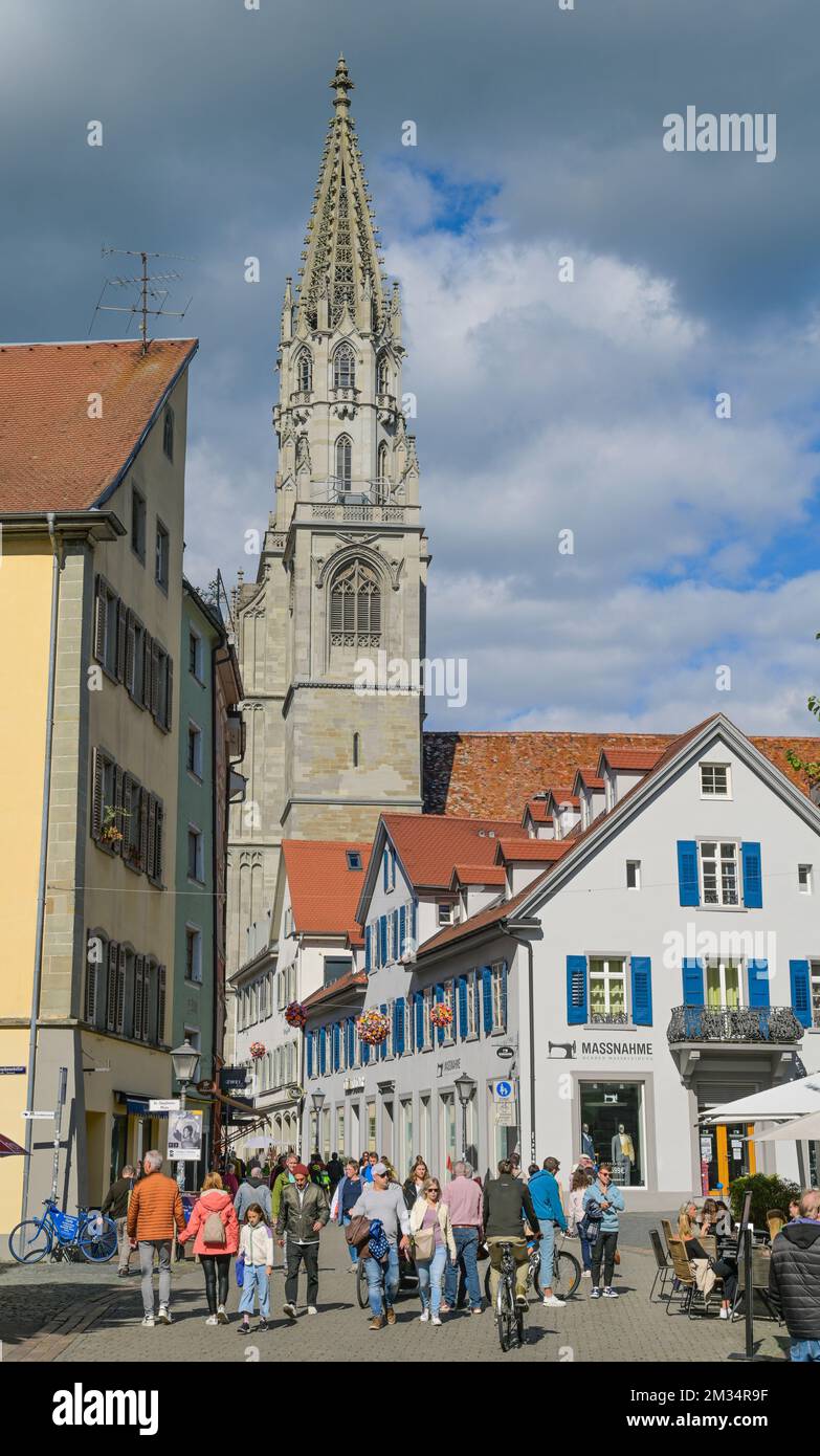 Einkaufsstraße, Fußgängerzone, Wessenbergstraße, Altstadt, Münster Unserer Lieben Frau, Konstanz, Baden-Württemberg, Deutschland Stockfoto
