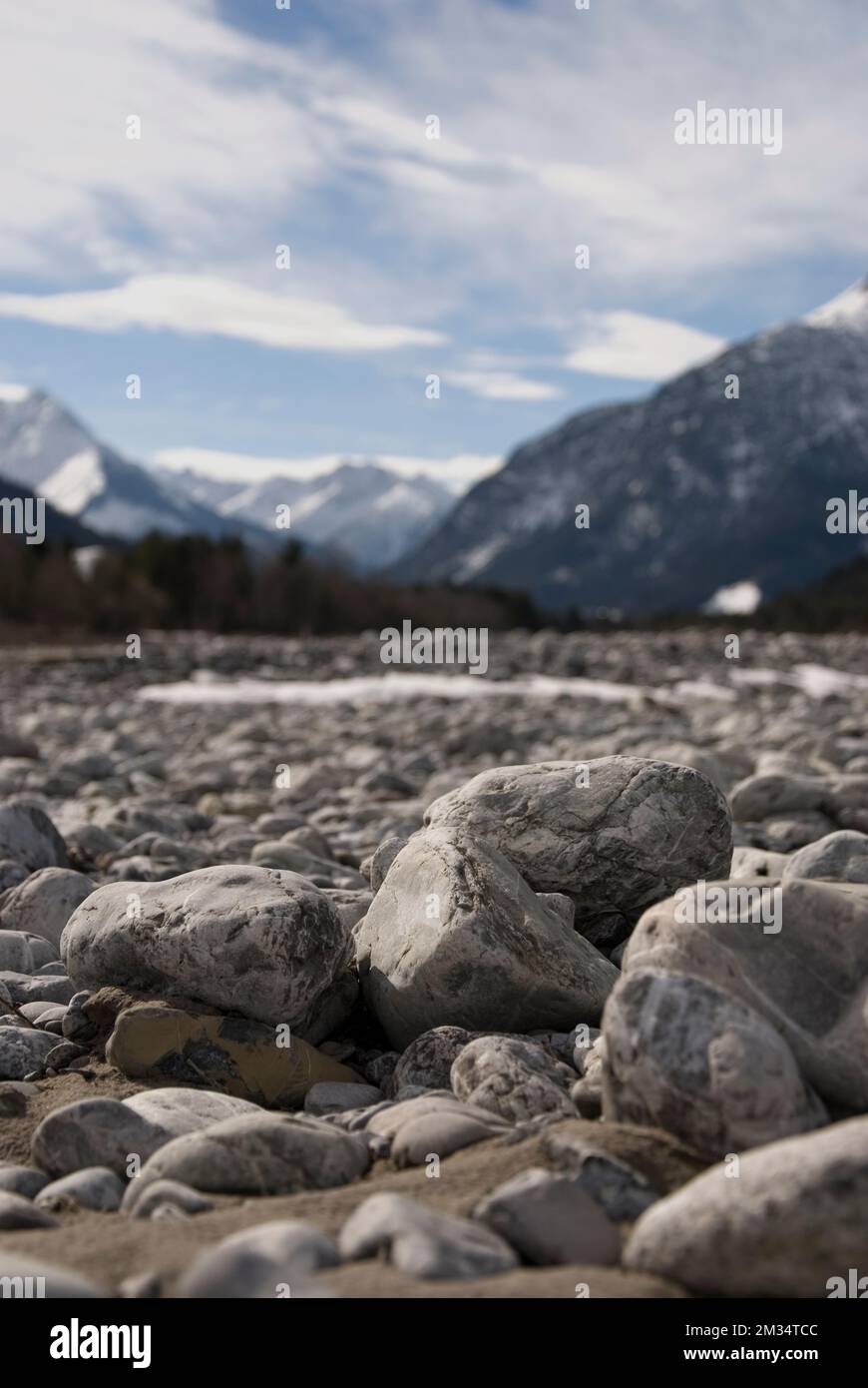 Lech-Becken ohne Wasser Stockfoto