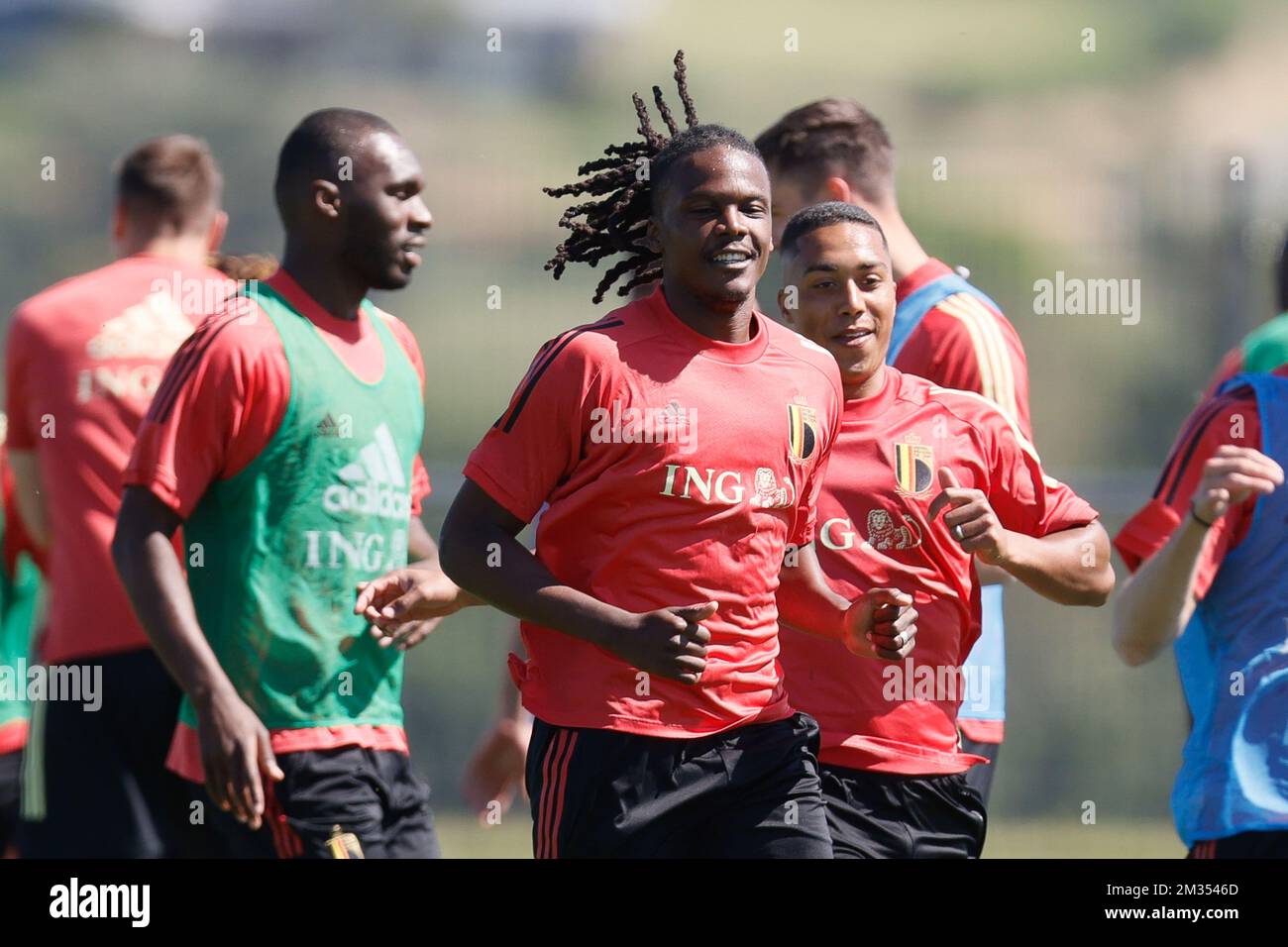 Dedryck Boyata aus Belgien wurde während eines Trainings der belgischen Fußballnationalmannschaft Red Devils in Tubize am Dienstag, den 01. Juni 2021, gezeigt. Das Team bereitet sich auf die bevorstehende Europameisterschaft 2020 vor. BELGA FOTO BRUNO FAHY Stockfoto