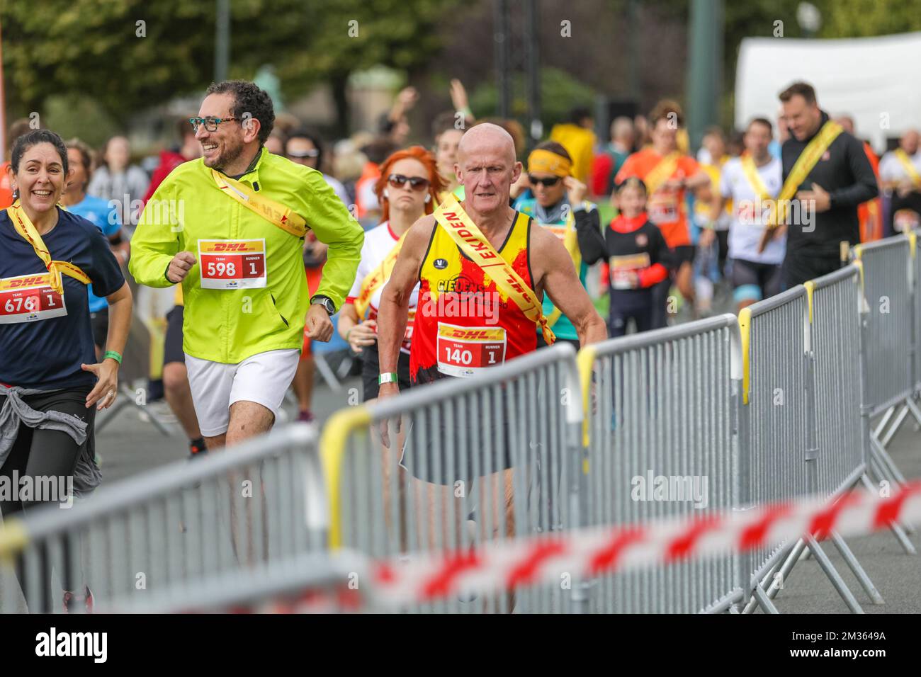 Das Bild zeigt die Ausgabe 17. des DHL Brussels Ekiden Relay Marathons, Samstag, den 16. Oktober 2021, in Brüssel. BELGA FOTO MARIJN DE KEYZER Stockfoto