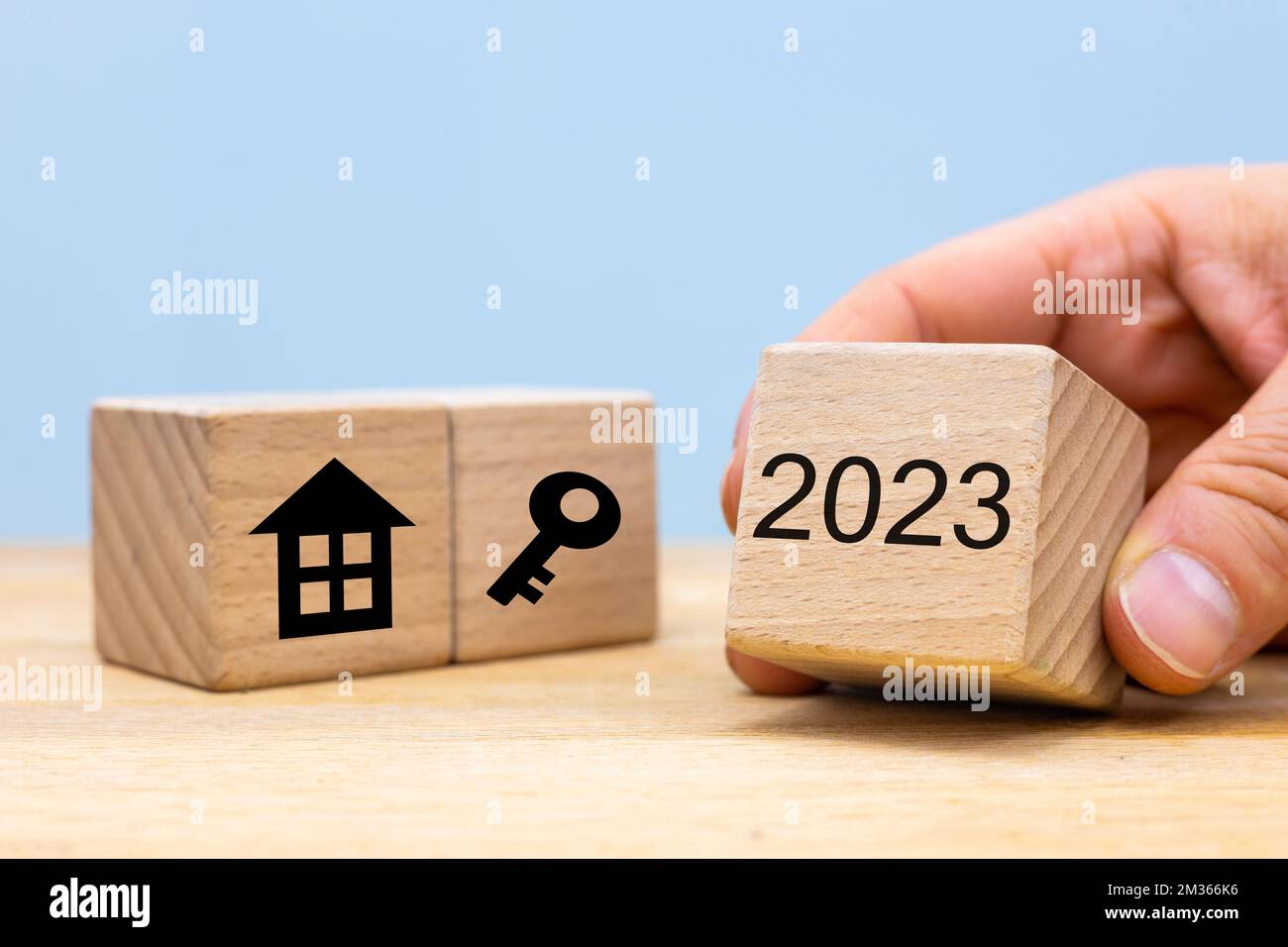 2023, Geschäfts- und Finanzkonzept, Immobilienmarktanalyse, Baukosten, Wohnungspreise, Mietwohnung, Malejace oder steigende Hypothekenzinsen Stockfoto