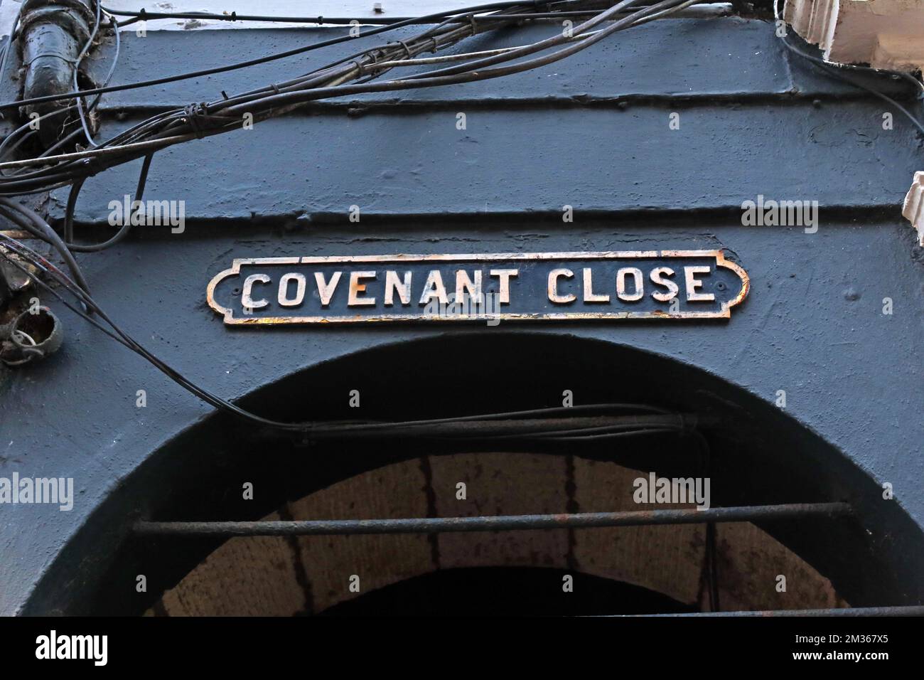 Covenant Close, Royal Mile, Edinburgh Altstadt, Lothian, Schottland, UK, EH1 1TB Stockfoto