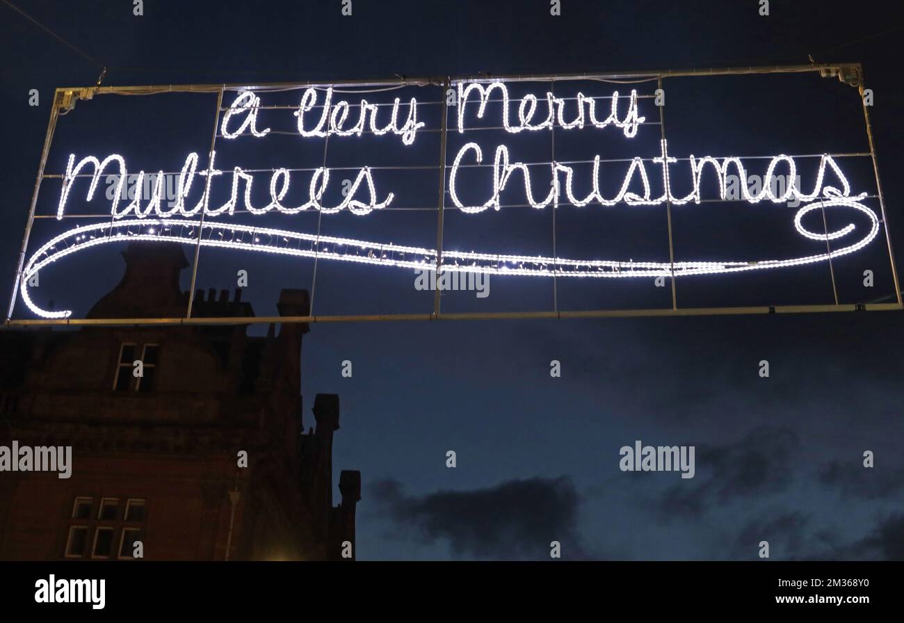 Multrees Walk Shopping Centre, Multrees Walk, Edinburgh EH1 3DQ, bei Nacht, Ein sehr fröhliches Multrees Weihnachten Stockfoto