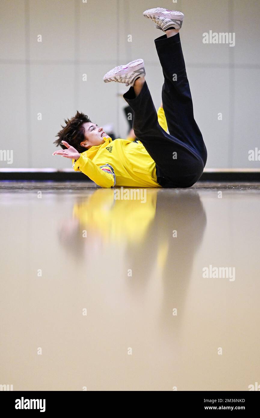 Tänzer Maxime MadMax Blieck in Aktion während eines Trainingscamps, das vom BOIC-COIB Belgischen Olympischen Komitee in Belek, Türkei, am Samstag, den 13. November 2021 organisiert wurde. BELGA FOTO LAURIE DIEFFEMBACQ Stockfoto