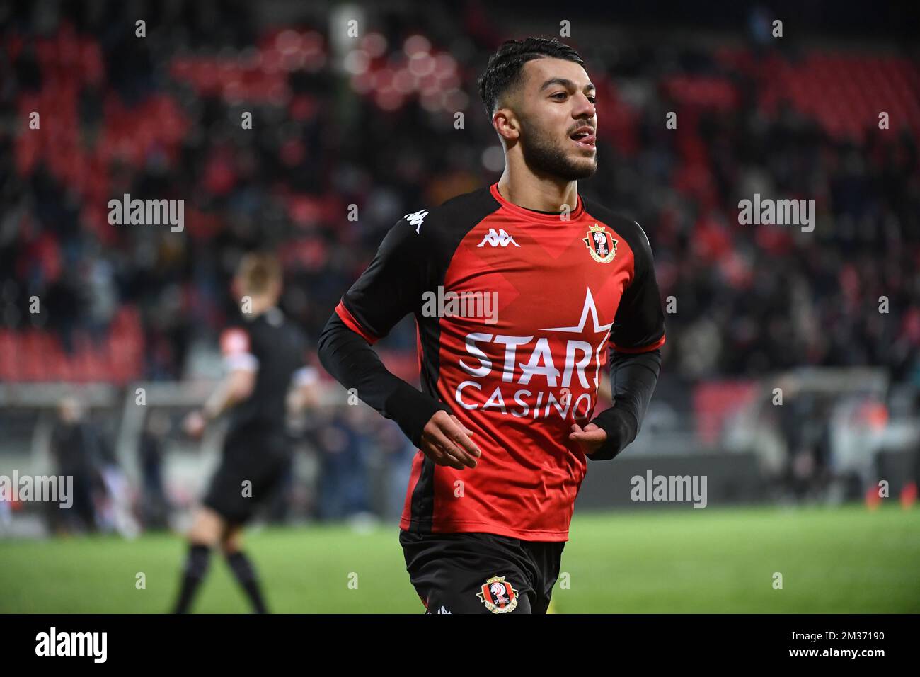 georges Mikautadze von Seraing feiert nach einem Tor während eines Fußballspiels zwischen RFC Seraing und Sint-Truidense VV, Samstag, den 27. November 2021 in Seraing, am 16. Tag der ersten Division der belgischen Meisterschaft „Jupiler Pro League“ von 2021-2022. BELGA FOTO JOHN THYS Stockfoto