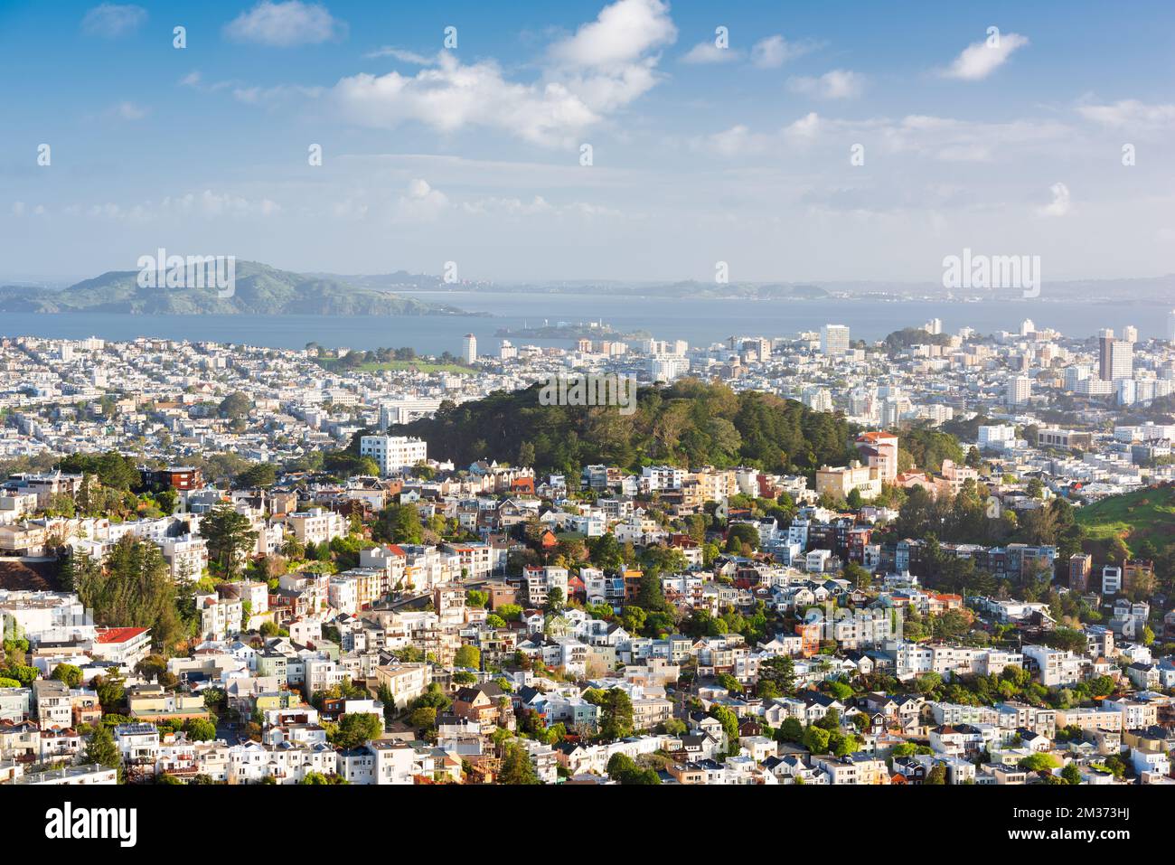 San Francisco, Kalifornien, USA Skyline von Twin Peaks in den Morgen. Stockfoto