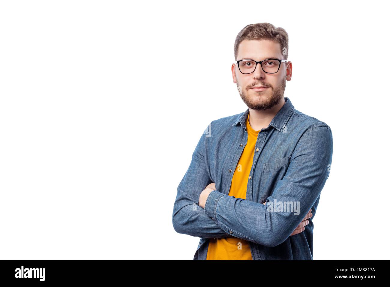 Männchen im Brillenporträt Stockfoto