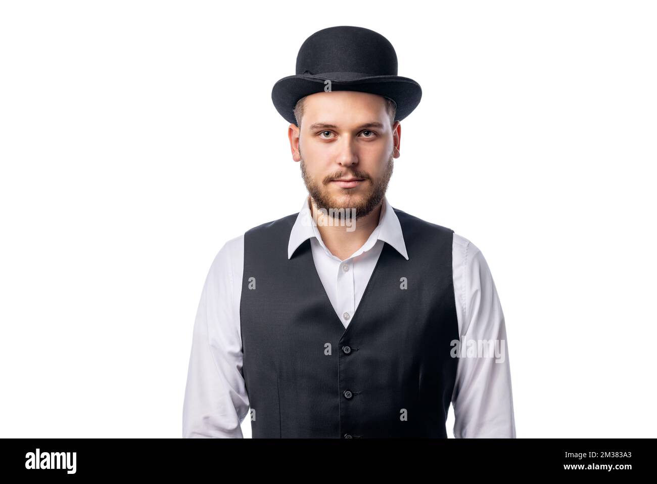 Mann mit Hutporträt Stockfoto