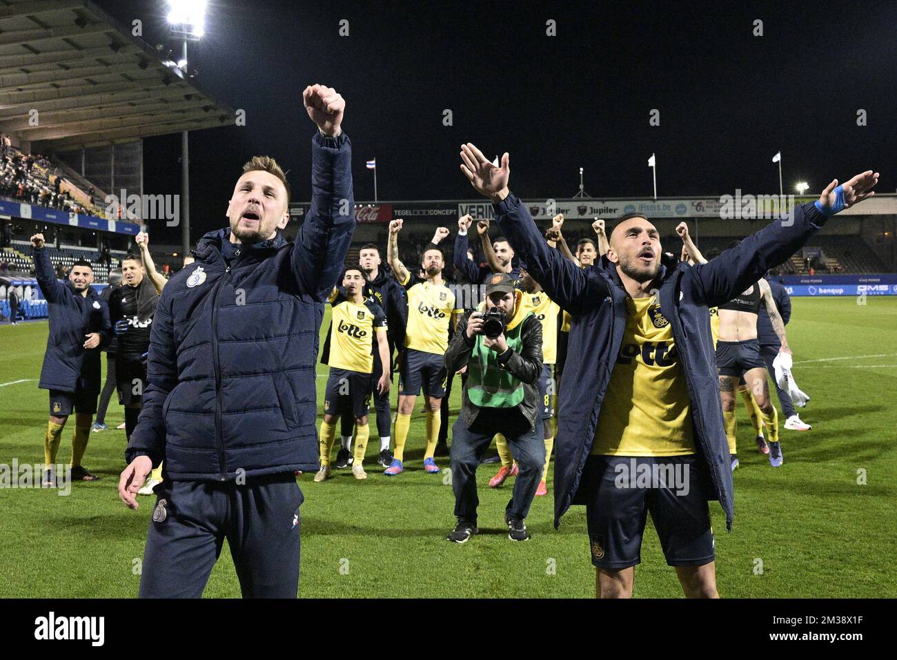 Siebe Van der Heyden von Union und Teddy Teuma von Union feiern nach