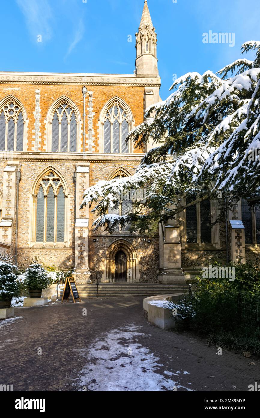 St. Albans Cathedral, auch bekannt als St. Albans Abbey, Stockfoto