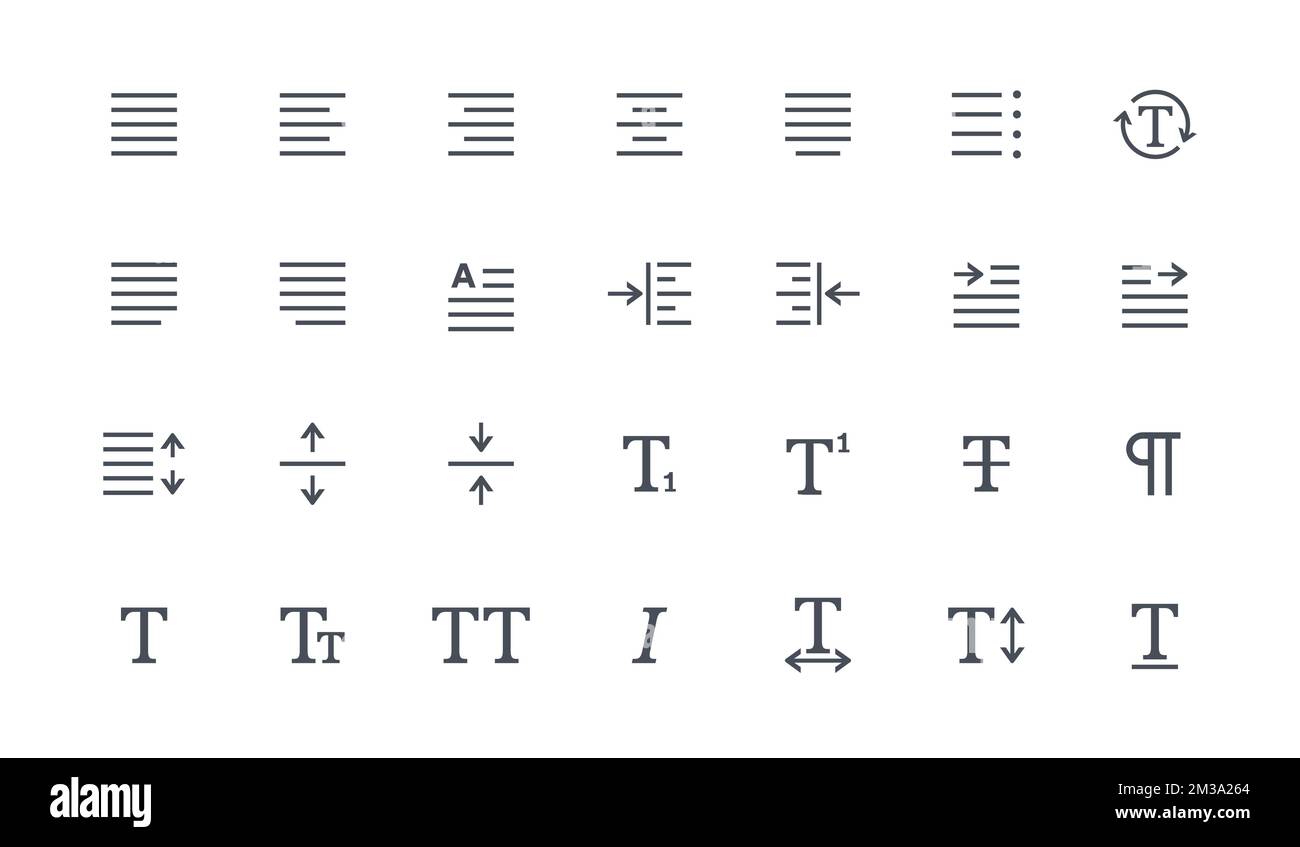 Edit Text icons set Stock Vektor