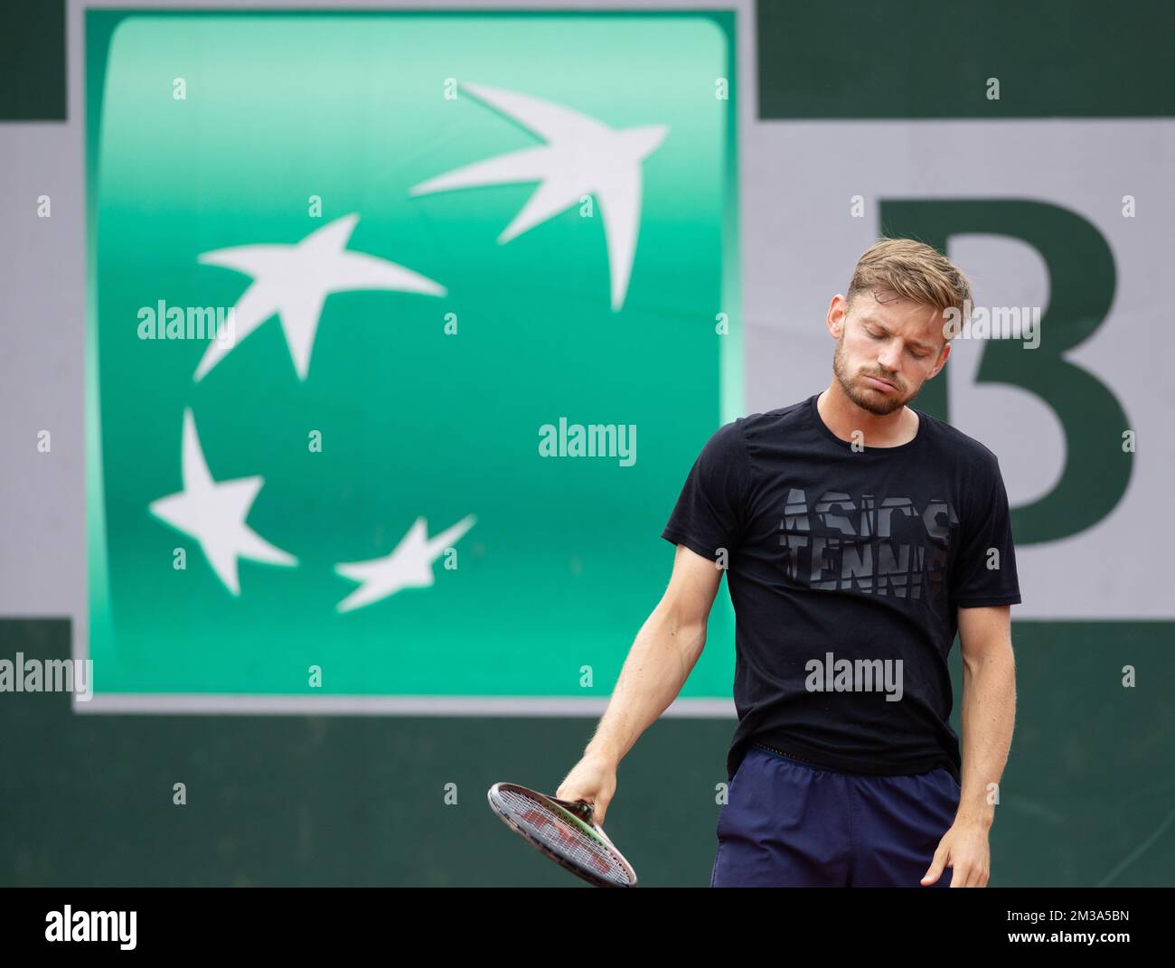 Der belgische David Goffin wurde am Freitag, den 20. Mai 2022, im Vorfeld des Tennisturniers Roland Garros French Open in Paris, Frankreich, in einem Training gezeigt. Das diesjährige Turnier findet vom 22. Mai bis zum 5. Juni statt. BELGA FOTO BENOIT DOPPPAGNE Stockfoto