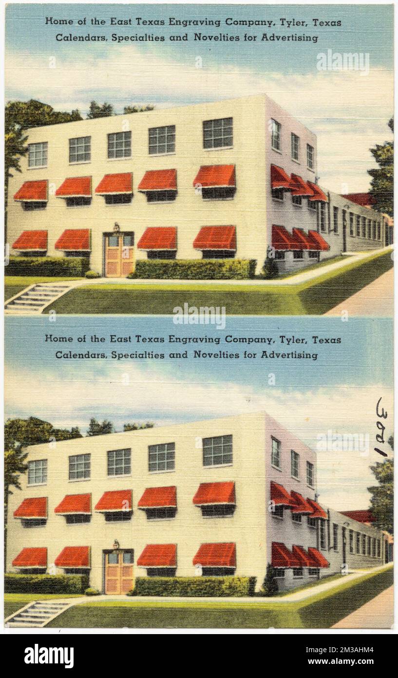 Heimstadion der East Texas Engraving Company, Tyler, Texas. Kalender, Spezialitäten und Neuheiten für Werbung, kommerzielle Einrichtungen, Tichnor Brothers Collection, Postkarten der Vereinigten Staaten Stockfoto