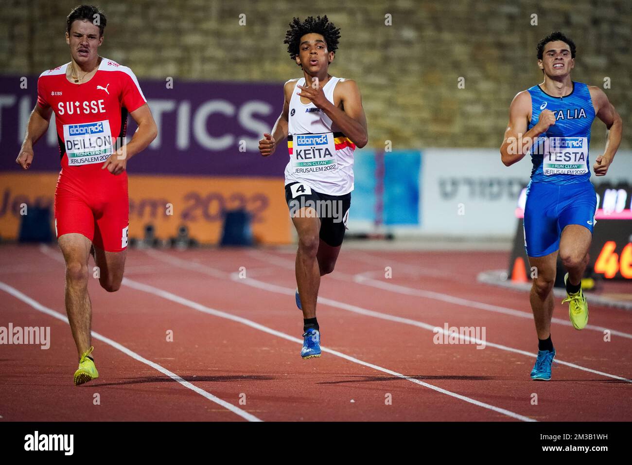 Die Belgierin Dai Keita, die am dritten Tag der Leichtathletik