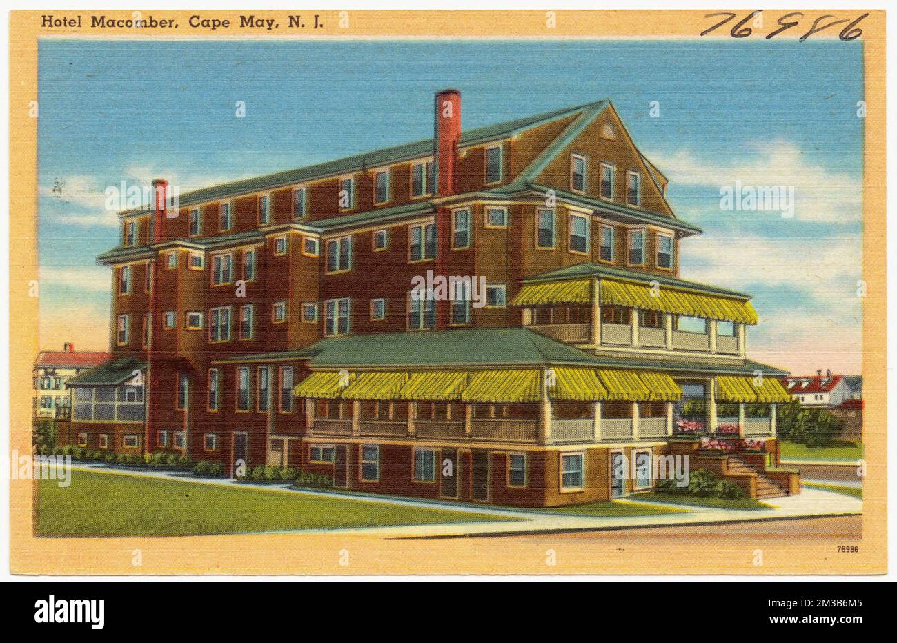 Hotel Macomber, Cape May, N. J. , Hotels, Tichnor Brothers Collection, Postkarten der Vereinigten Staaten Stockfoto