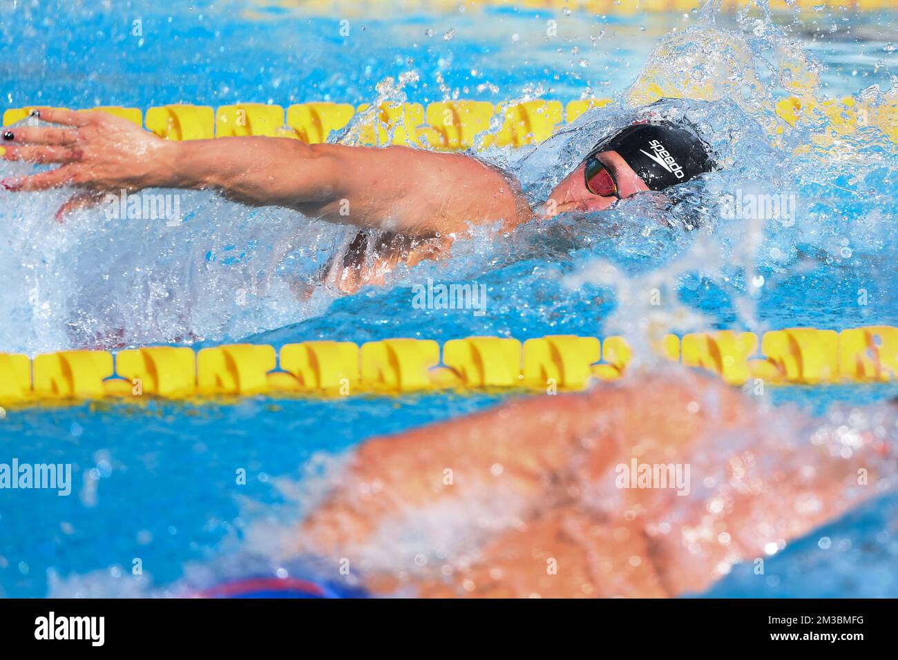 Der belgische Elias Meeus wurde am Freitag, den 12. August 2022, bei der Herren-Freestyle-Veranstaltung 100m bei den europäischen Schwimmmeisterschaften in Rom, Italien, in Aktion gezeigt. Die Schwimmmeisterschaften 2022 finden vom 11. Bis 21. August statt. BELGA FOTO NIKOLA KRSTIC Stockfoto