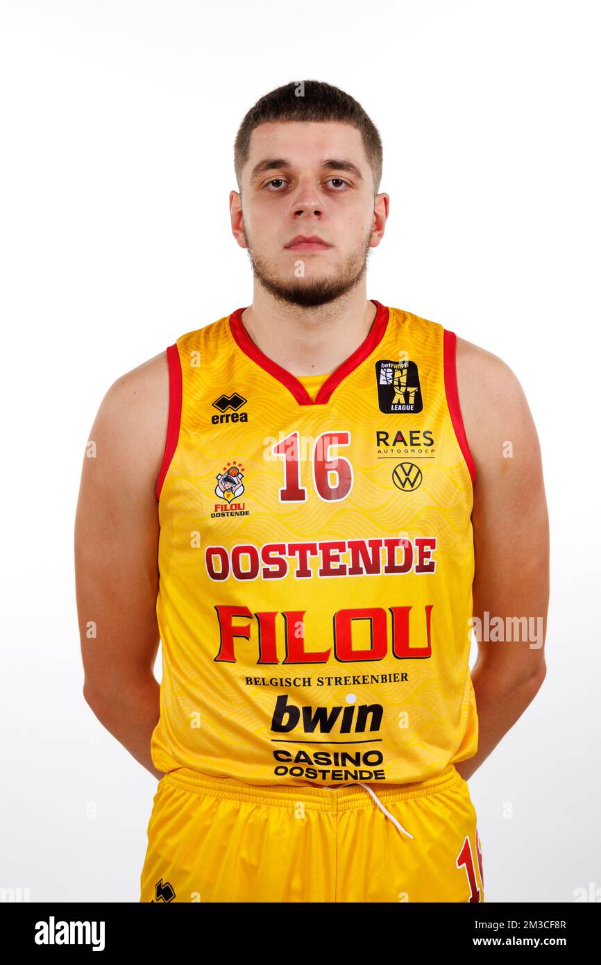 Haris Bratanovi von Oostende posiert bei einem Fotoshooting des belgischen Basketballteams Filou Oostende vor der BNXT League 2022-2023 am Donnerstag, den 15. September 2022 in Oostende. BELGA FOTO KURT DESPLENTER Stockfoto
