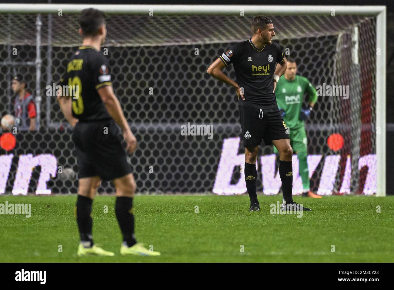 Ismael Kandouss sieht bei einem Spiel zwischen dem portugiesischen Club SC Braga und dem belgischen Fußballteam Royale Union Saint-Gilloise am Donnerstag, dem 06. Oktober 2022, in Braga, Portugal, niedergeschlagen aus, dem dritten von sechs Spielen in der Gruppenphase des UEFA Europa League-Wettbewerbs. BELGA FOTO LAURIE DIEFFEMBACQ Stockfoto