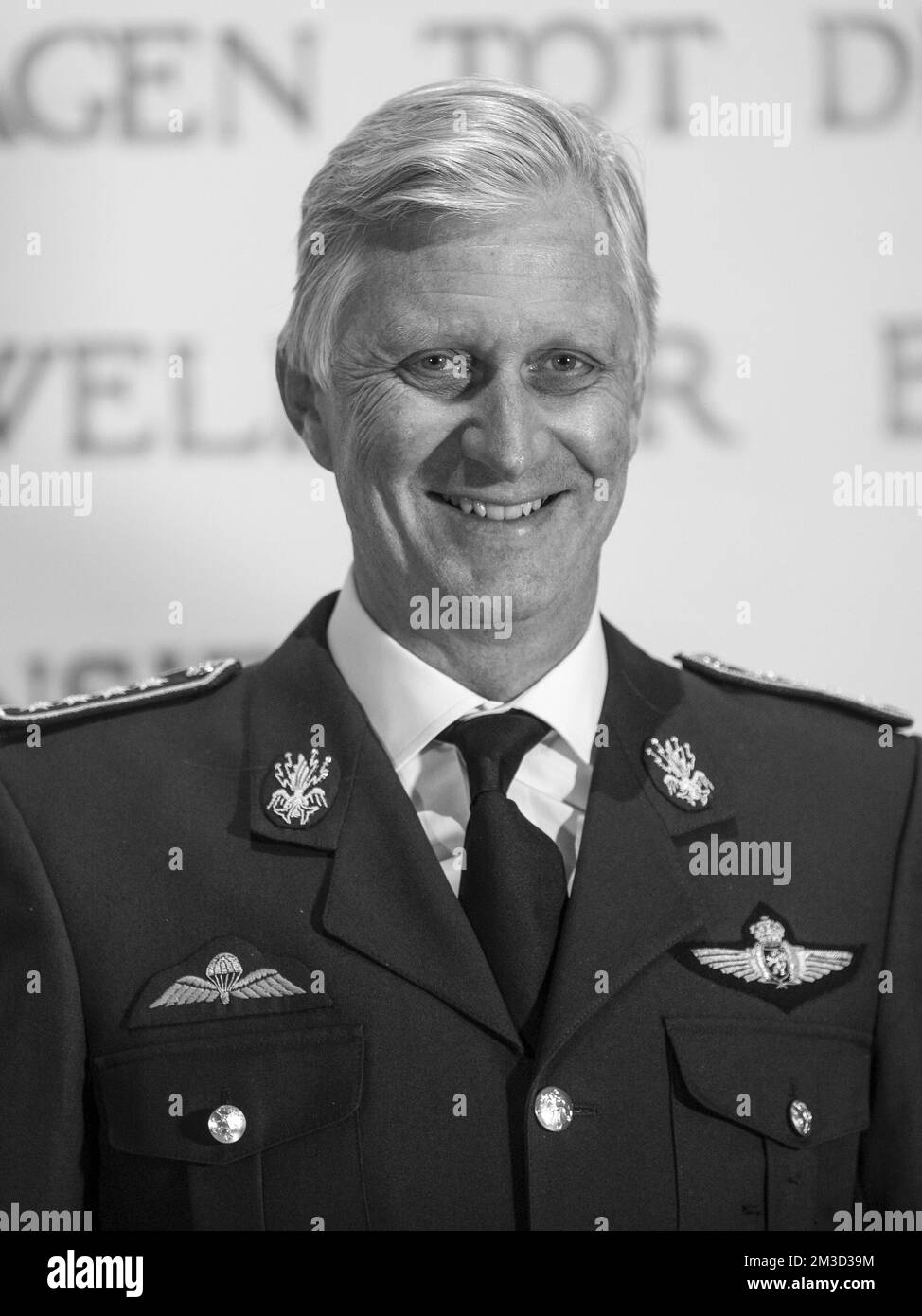 König Philippe - Filip von Belgien posiert für den Fotografen während der Eröffnungsfeier des akademischen Jahres 2022-2023 der Königlichen Militärschule (KMS), in Brüssel, Donnerstag, 13. Oktober 2022. Die neuen Studenten, darunter Prinz Gabriel, nehmen ihren feierlichen Einzug ab und der König übergibt den degen des Königs auch an Vizeleutnant Jasper Mathys. BELGA FOTO HATIM KAGHAT Stockfoto