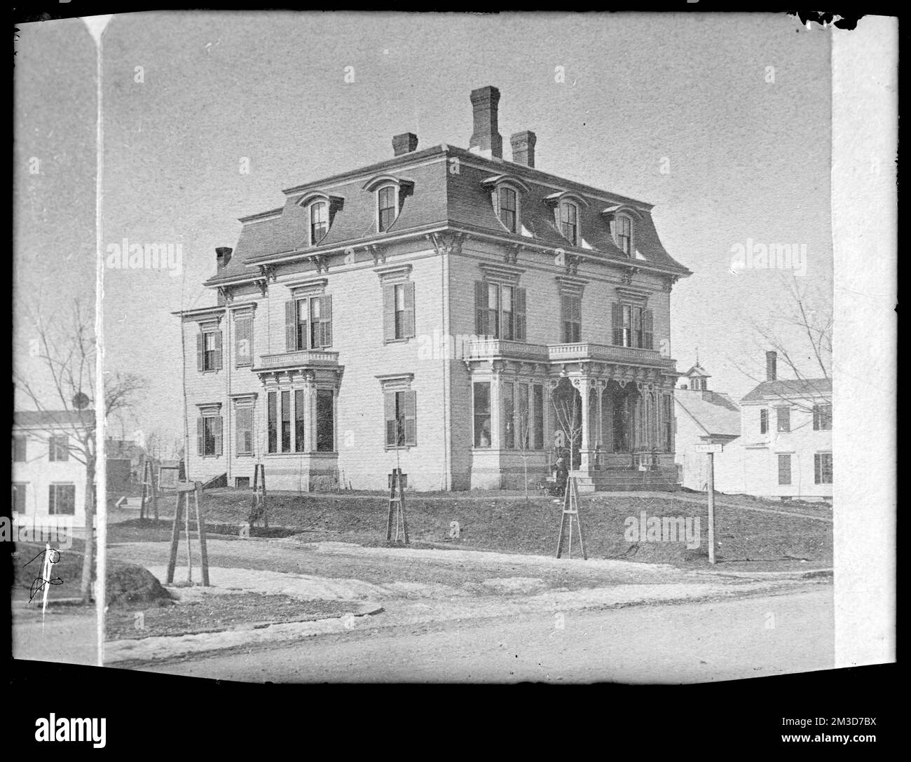 Isaah Beals South Main Street , Häuser, Brockton Public Library Archival Collection Stockfoto