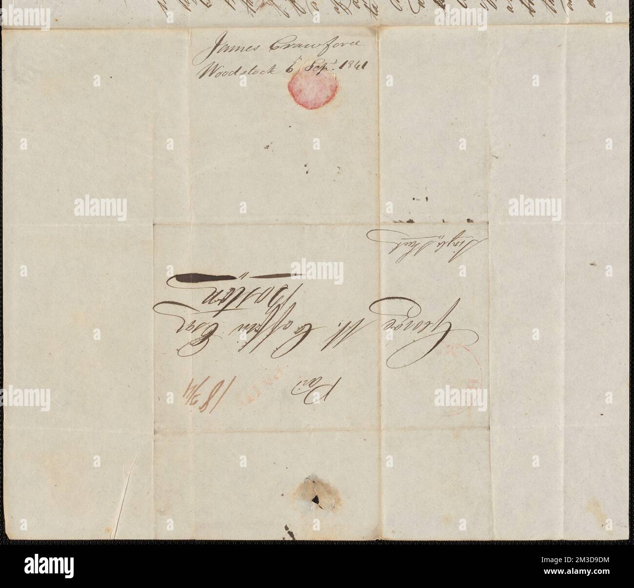 James Crawford an George Coffin, 6. September 1841 , Public Land Sales, United States, Massachusetts, Politics and Government, 1775-1865, Maine, Politik und Regierung, 1775-1865, Vereinigte Staaten, Geschichte, Revolution, 1775-1783, Ansprüche, Kanada, Grenzen, Vereinigte Staaten Stockfoto