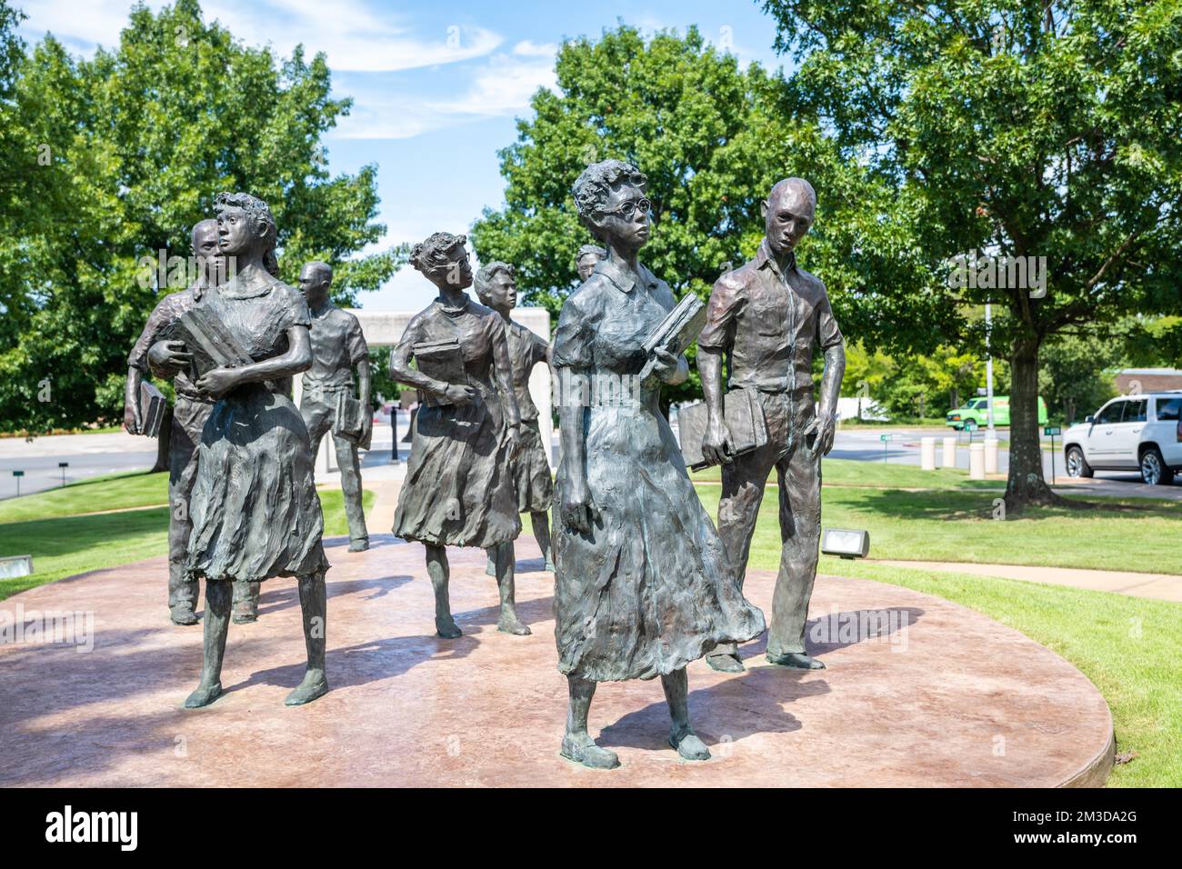Little Rock, AR, USA - 9. September 2022: Civil Right Memorial Stone Marker Stockfoto